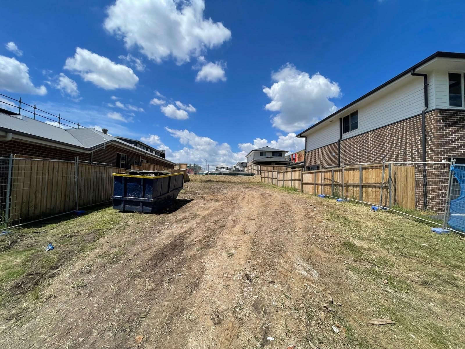 Cleared yard after earthworks