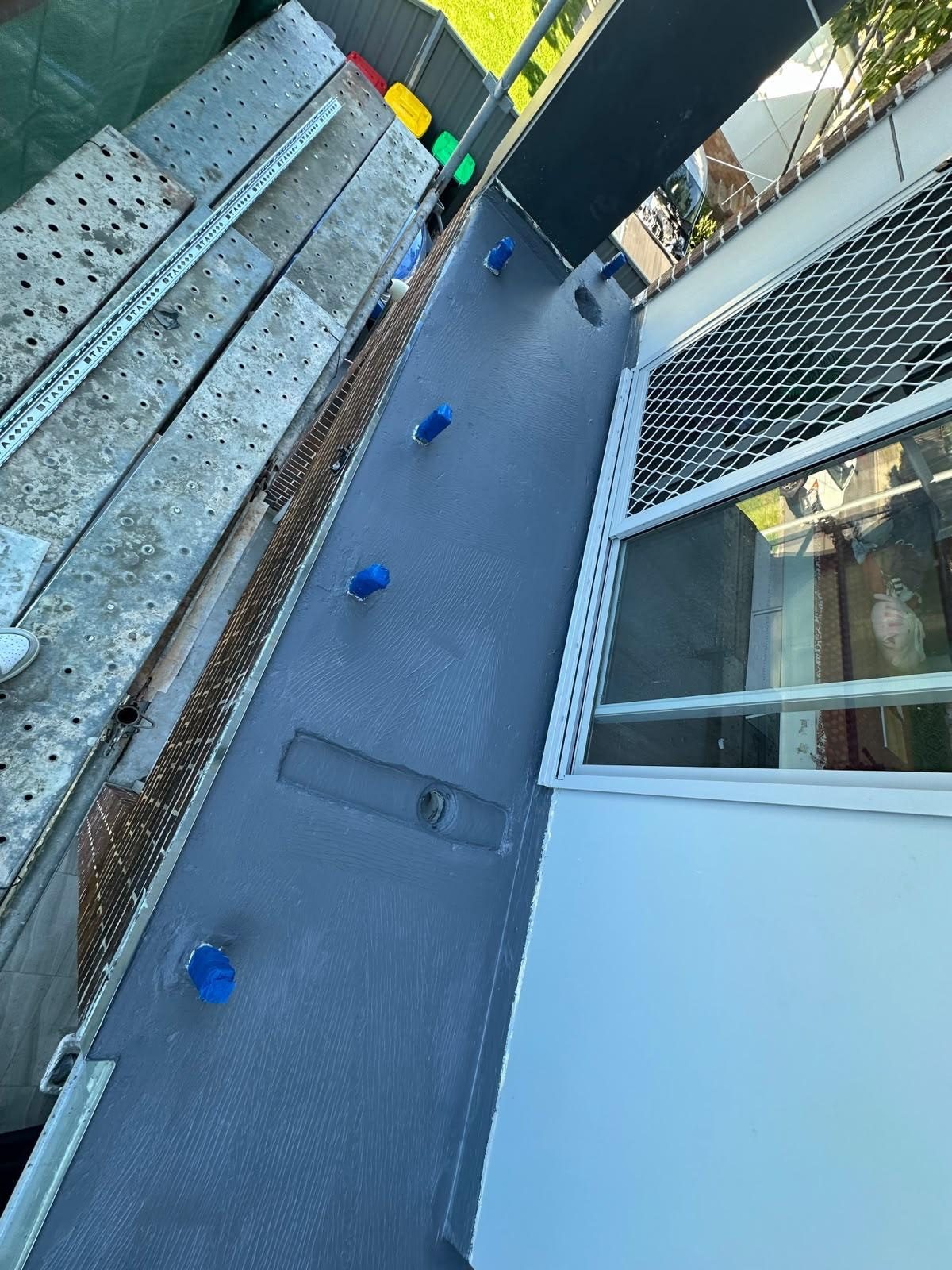 Balcony after waterproofing membrane