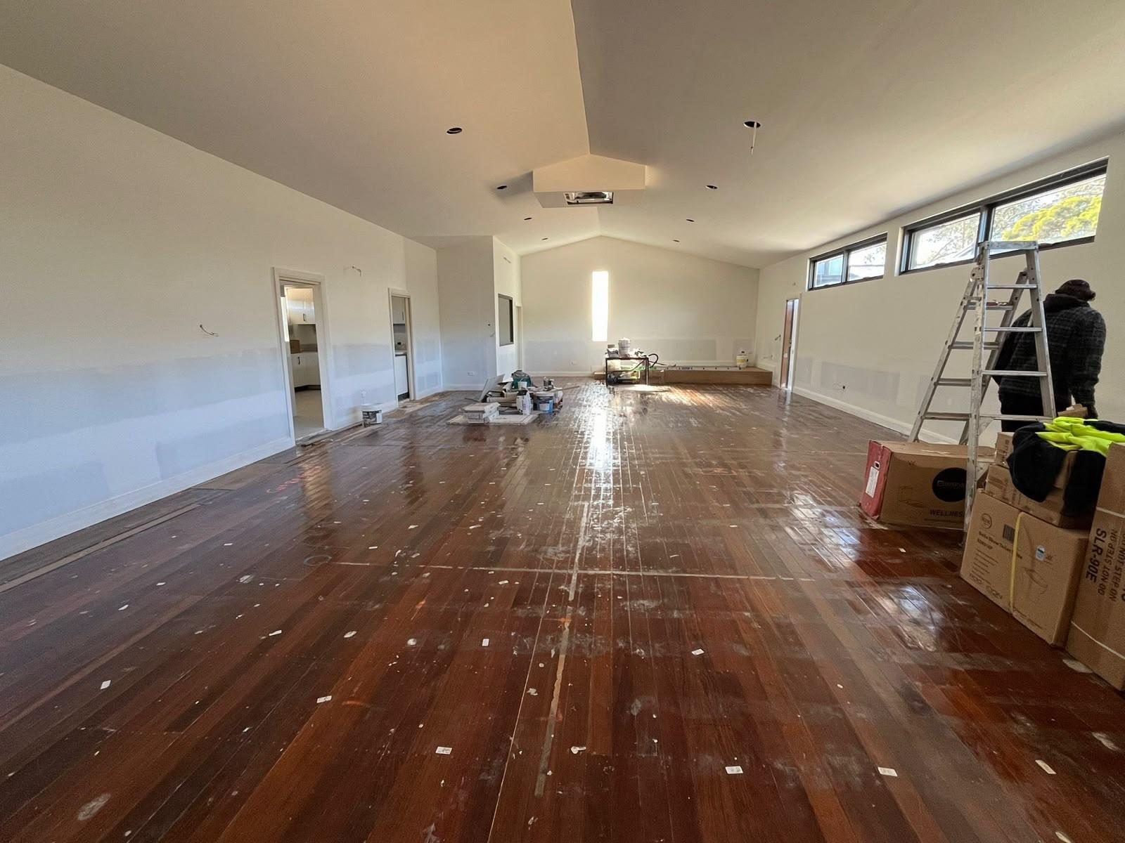 Interior after plaster and floor work